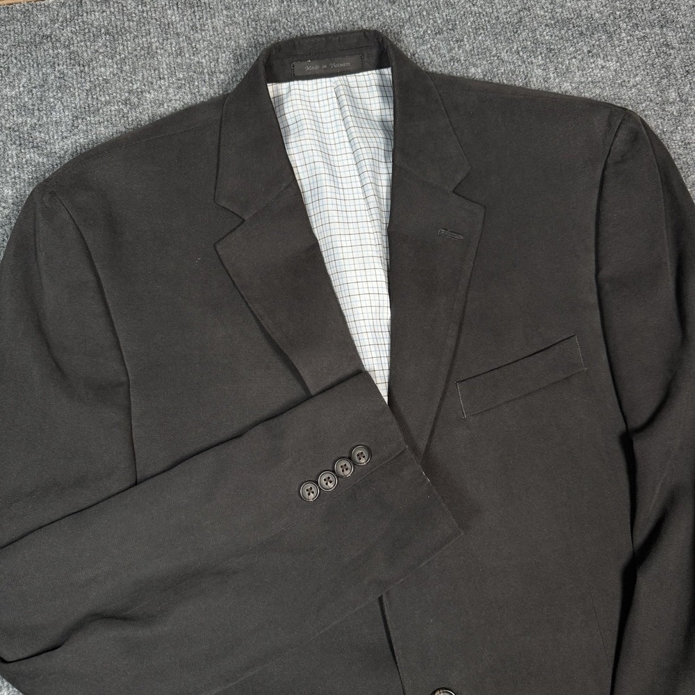 Lauren Ralph Lauren Mens Black Classic Fit Sport Coat Blazer Jacket Size 42L